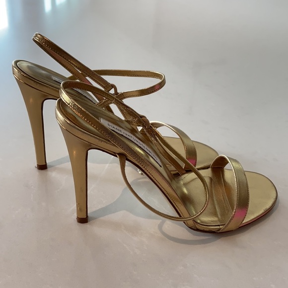 DVF Gold Strappy Ulla Heels - Picture 6 of 11